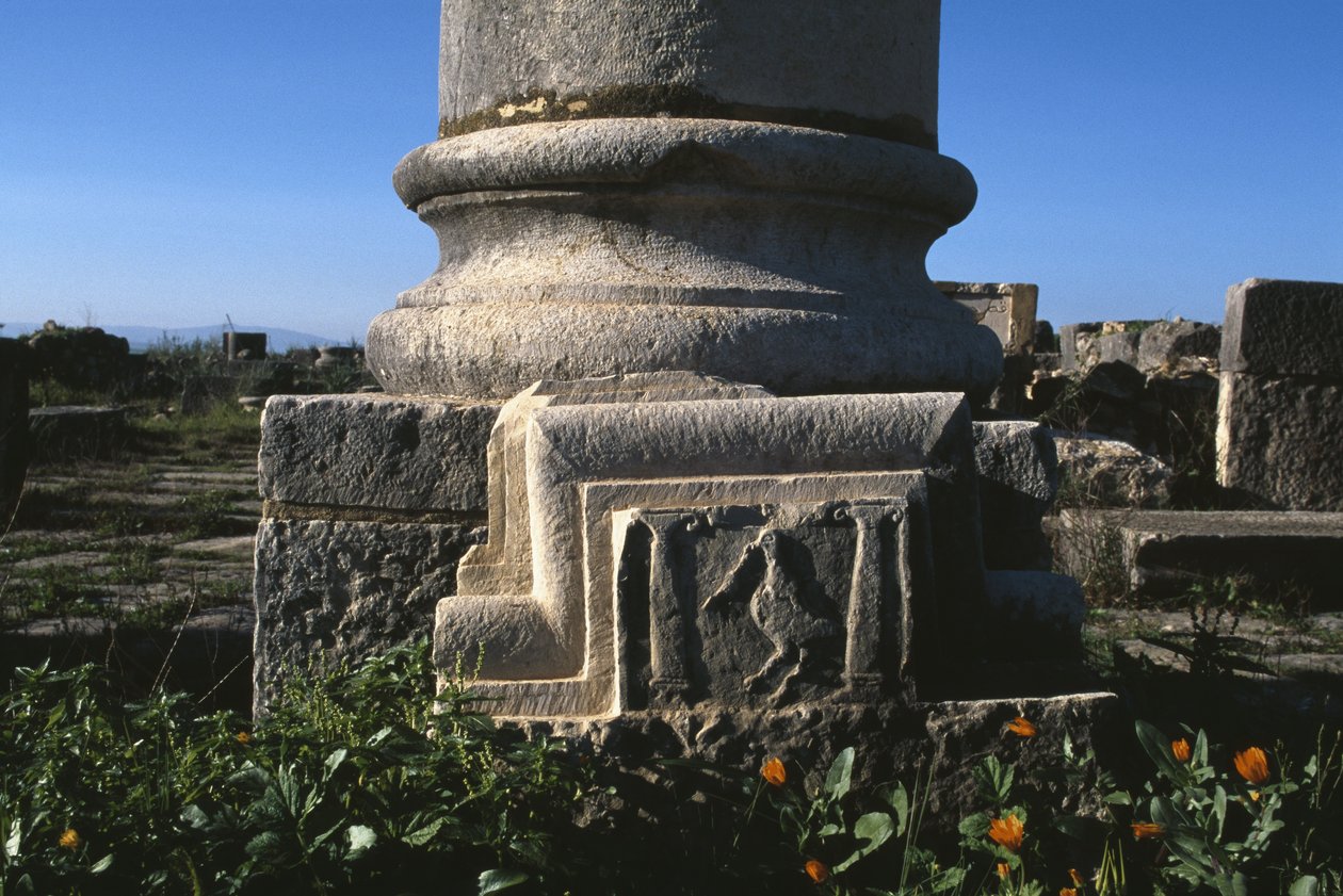 Column Base and Architectural Element with a Stork by Roman
