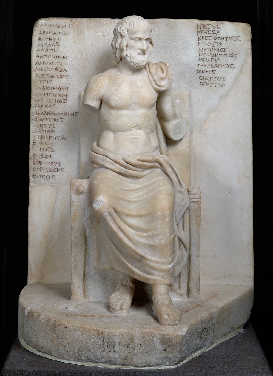 Statue of Euripides (c.484-06 BC) by Roman: Fine art print