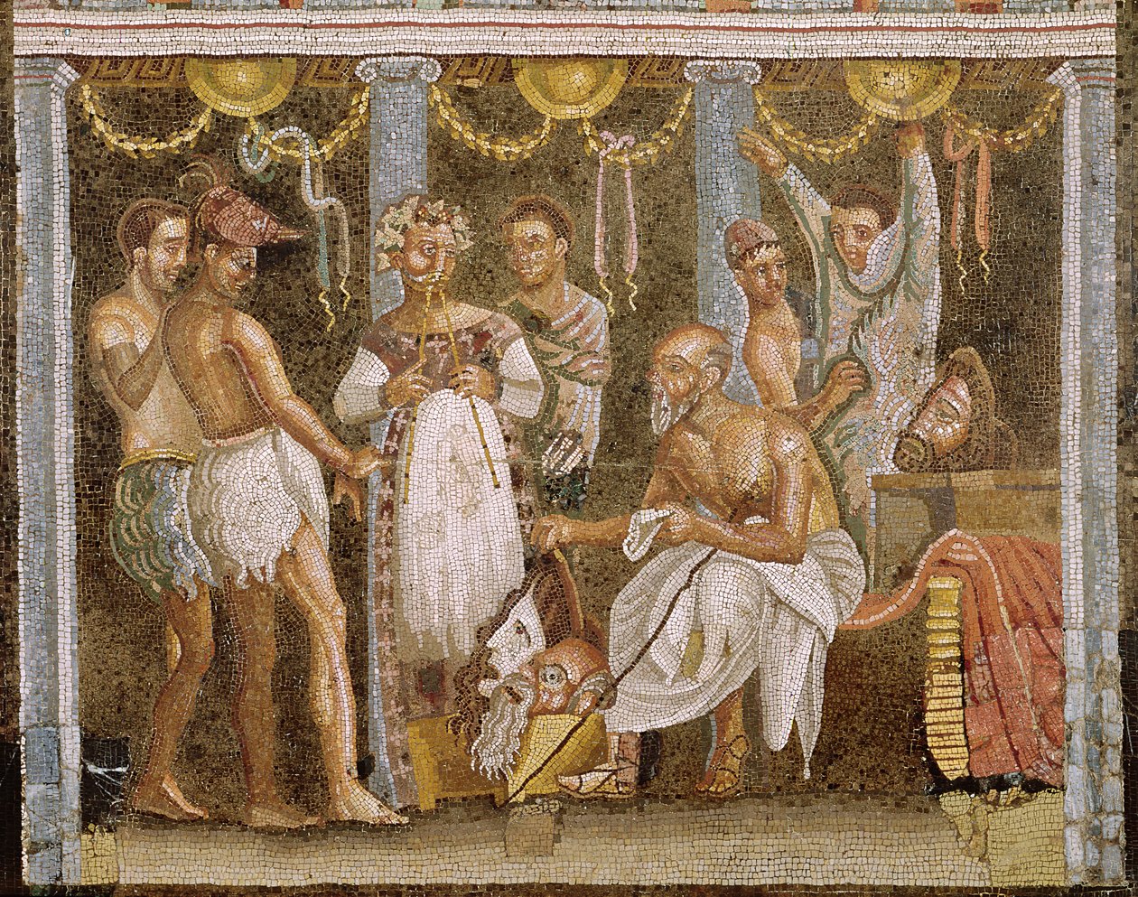 Actors rehearsing for a Satyr play by Roman Imperial Period