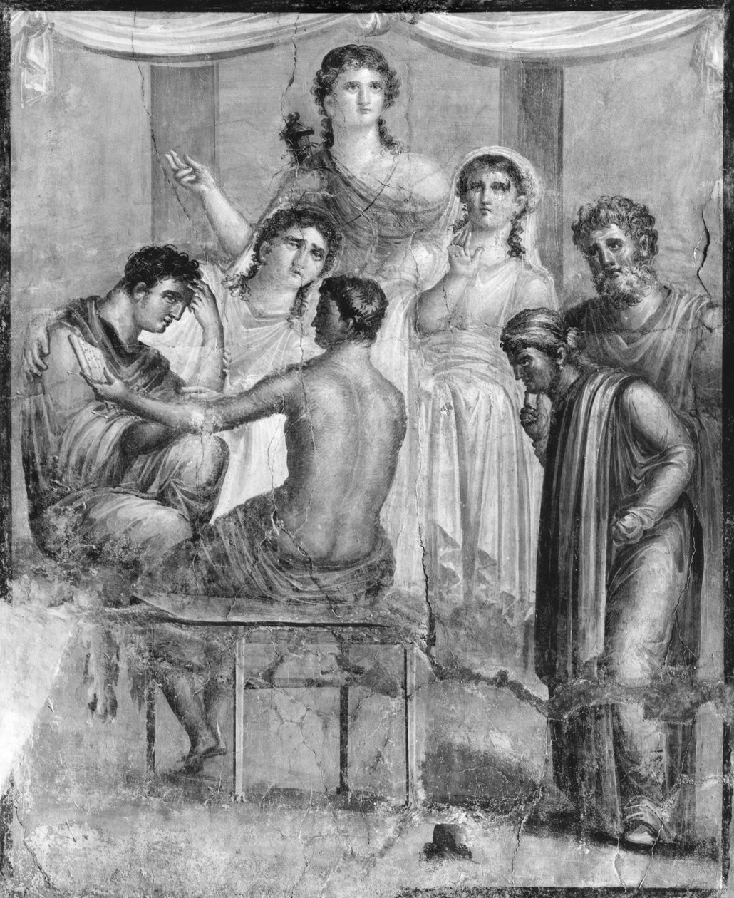 Admetus and Alcestis listening to the oracle, from Pompeii, House of ...
