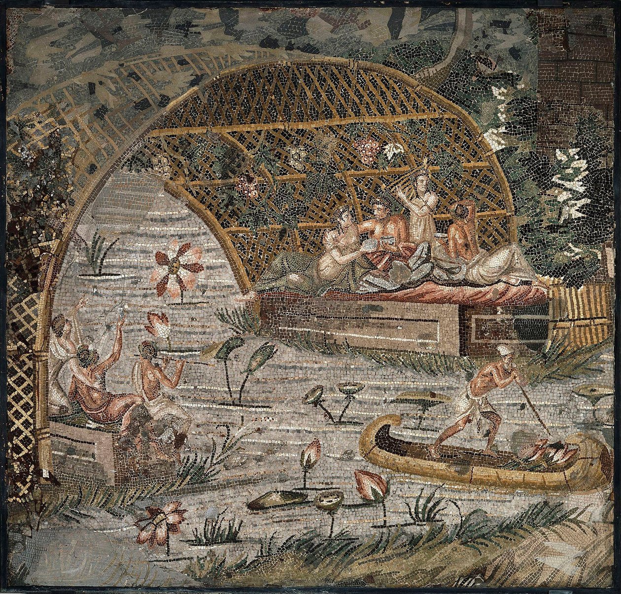 Banquet Under a Pergola Near the Nile (Detail) by Roman