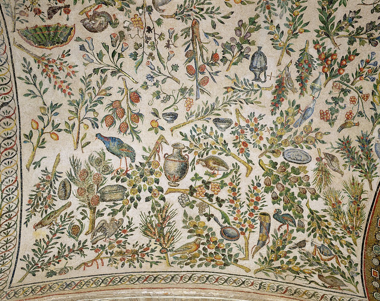 Ceiling decoration with flowers and birds by Roman
