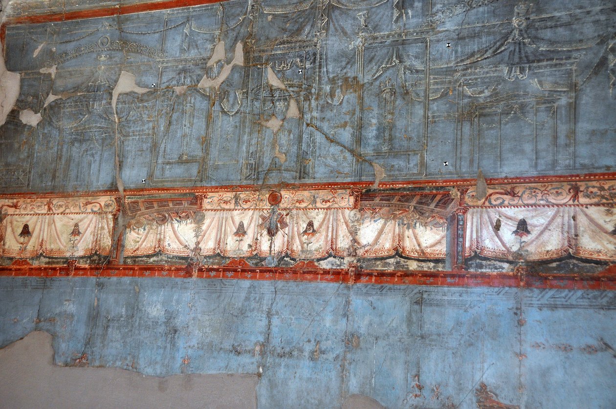 Detail of a Roman Fresco in Herculanum by Roman