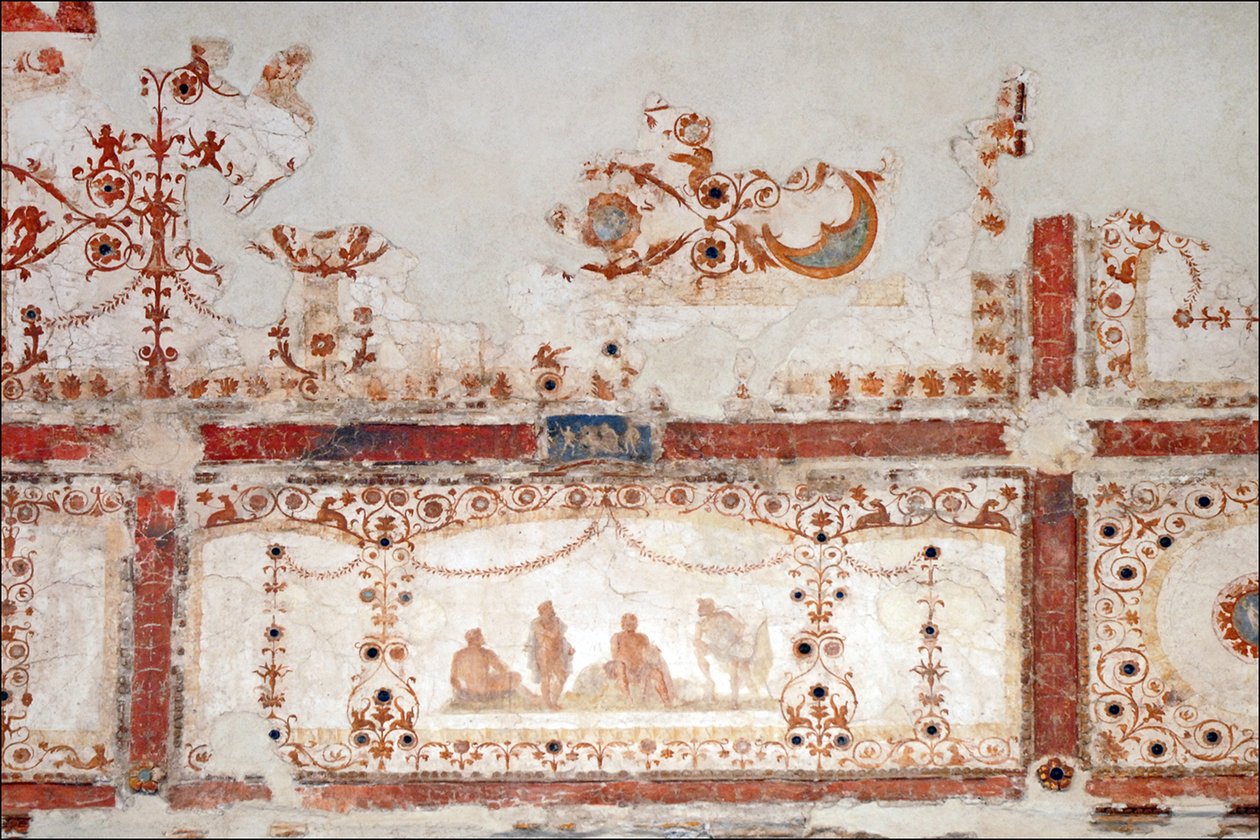 Detail of decoration in the Domus Aurea in Rome by Roman