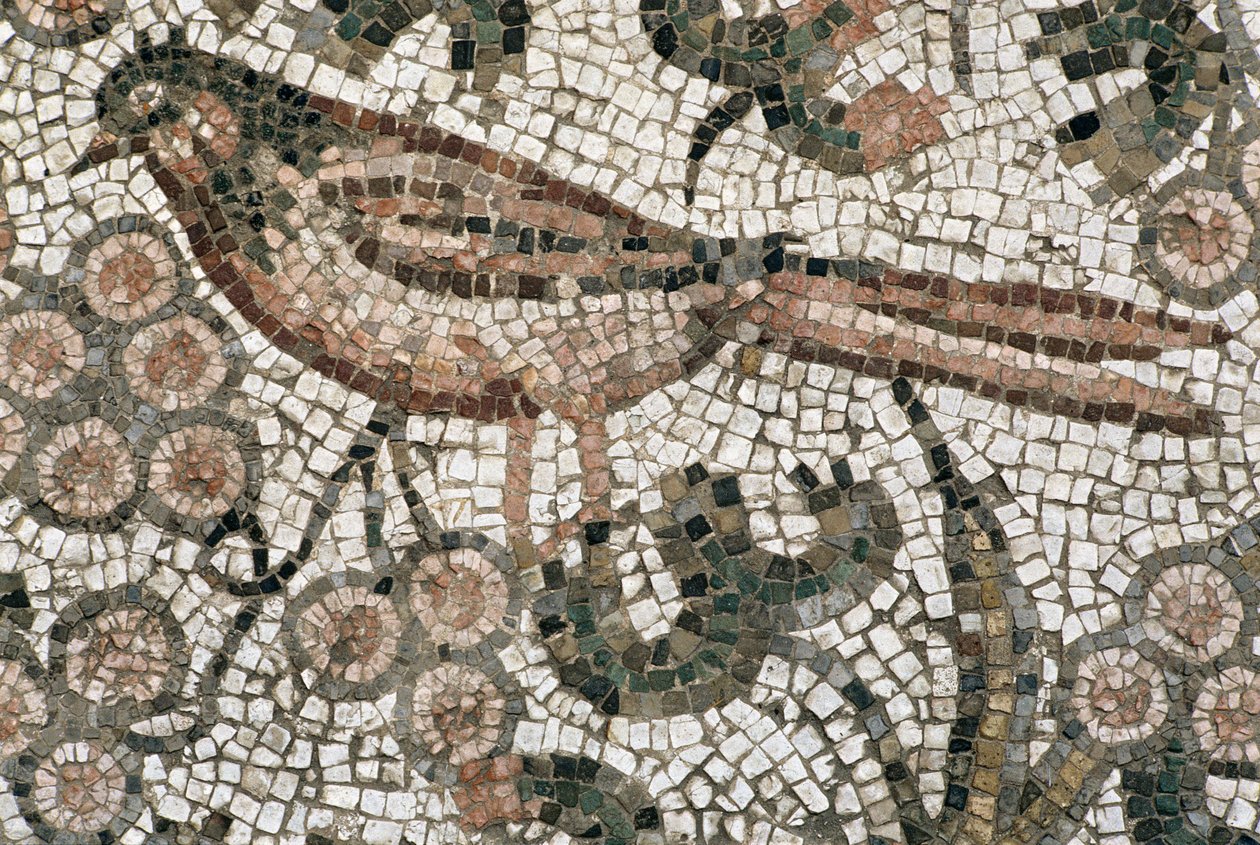Floor Pavement Depicting a Bird, 4th Century AD by Roman
