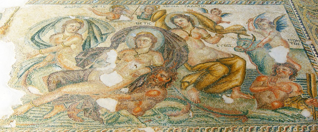 Nereides and Bythos, House of Aion, Paphos, Cyprus by Roman