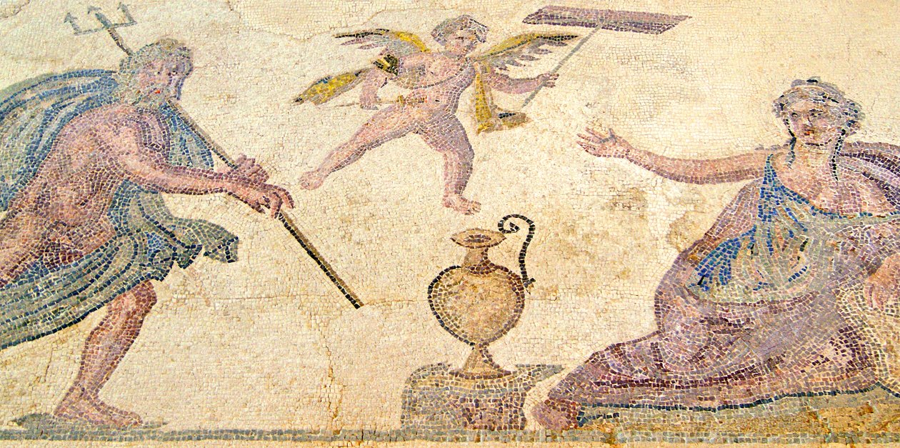 Poseidon and Amymone, House of Dionysos, Paphos, Cyprus by Roman