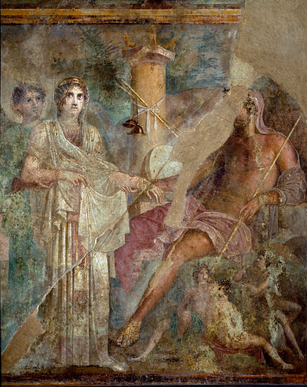 Roman Art: The wedding of Zeus and Hera on Mount Ida. Roman fresco from the site of the house of the Tragic Poet in Pompei. 1st century AD. Naples, Museo Archeologico Nazionale by Roman