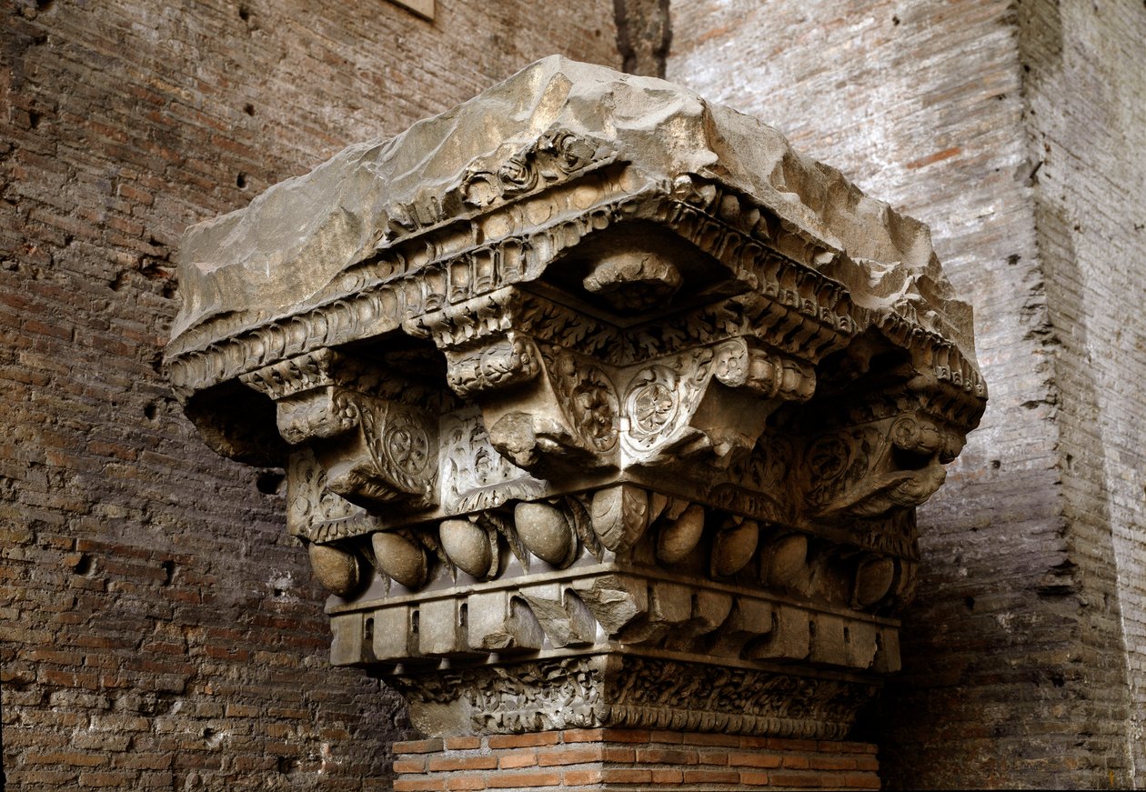 Roman Art: Fragment of Cornice. 1st Century. Museo Nazionale Romano, Rome by Roman