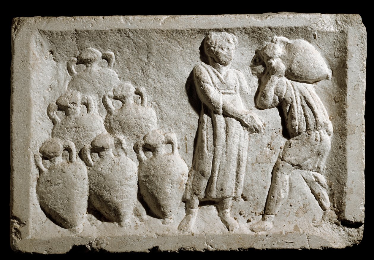 Loading and stowage of wine jugs by Roman