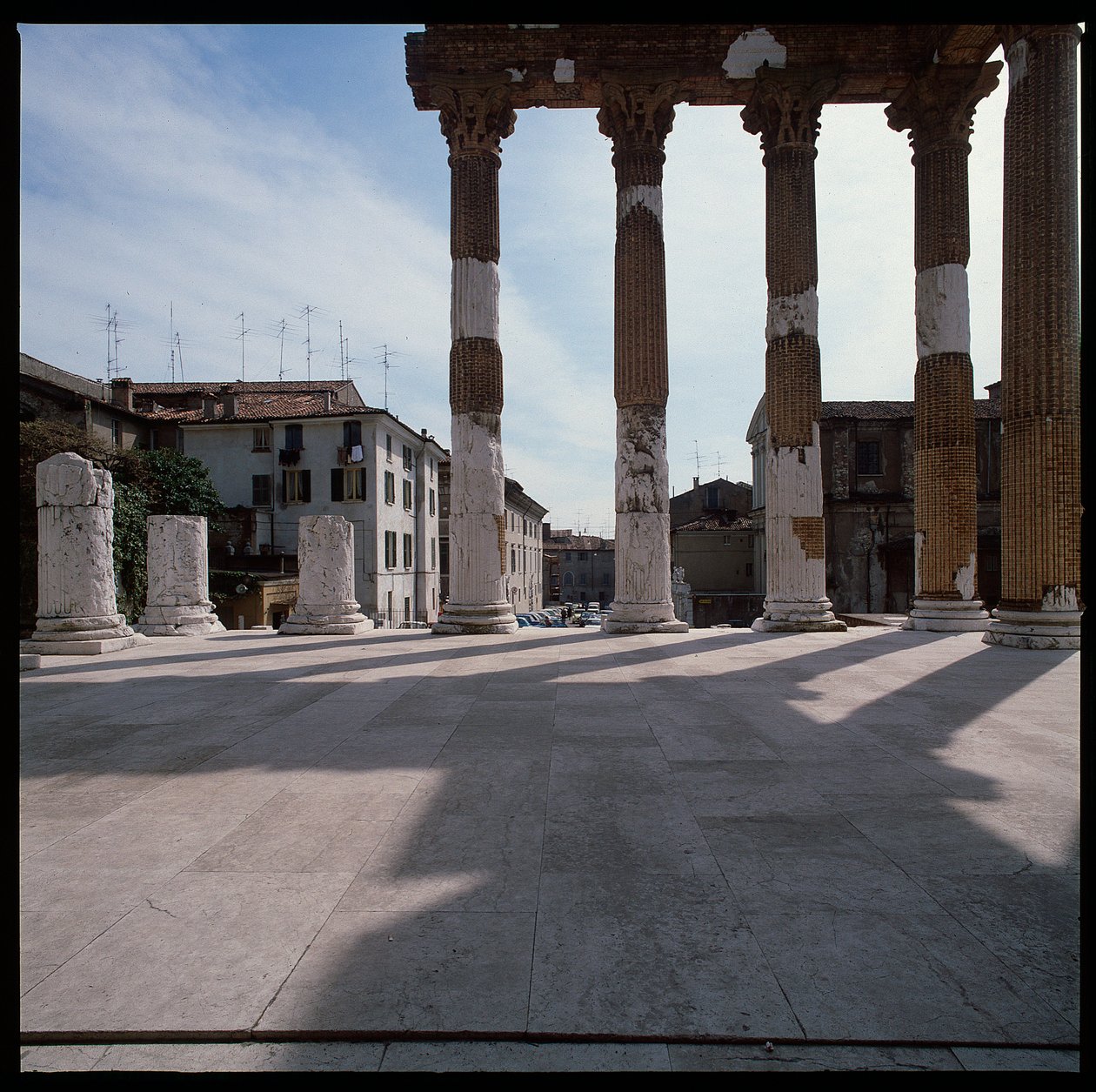 Roman art: view of the capitol, 73 A.D., Brescia, Italy by Roman