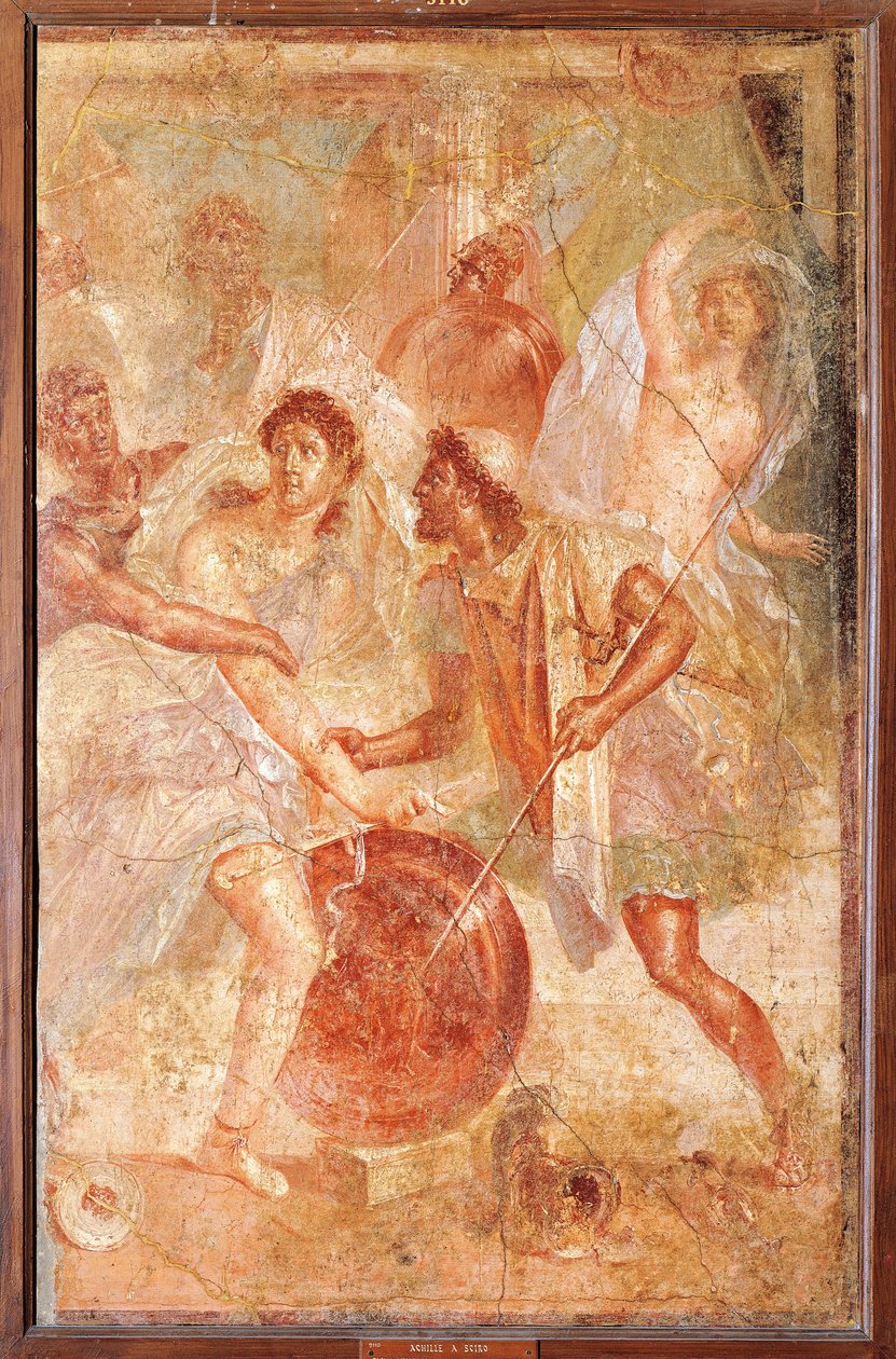 Ulysses and Diomedes Recognizing Achilles Disguised as the Female Pyrrha among the Daughters of Lycomedes at Skyros by Roman