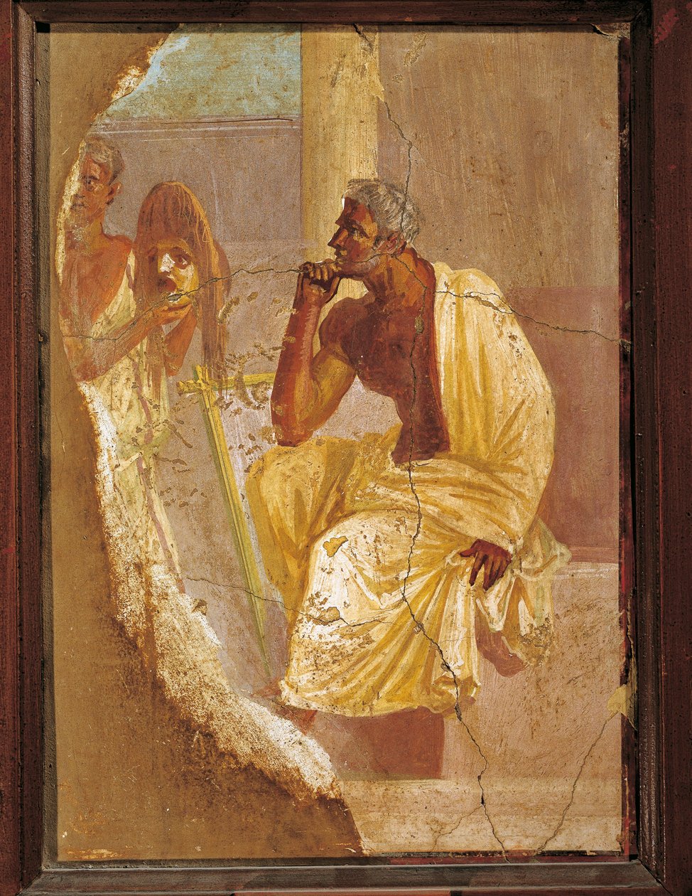 Fresco Depicting Actor and Tragic Mask, from Pompei, Italy