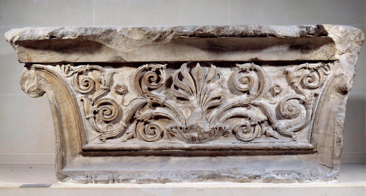 Pilaster capital. Architecture of the Roman Empire. Paris, Musee Du Louvre by Roman Roman