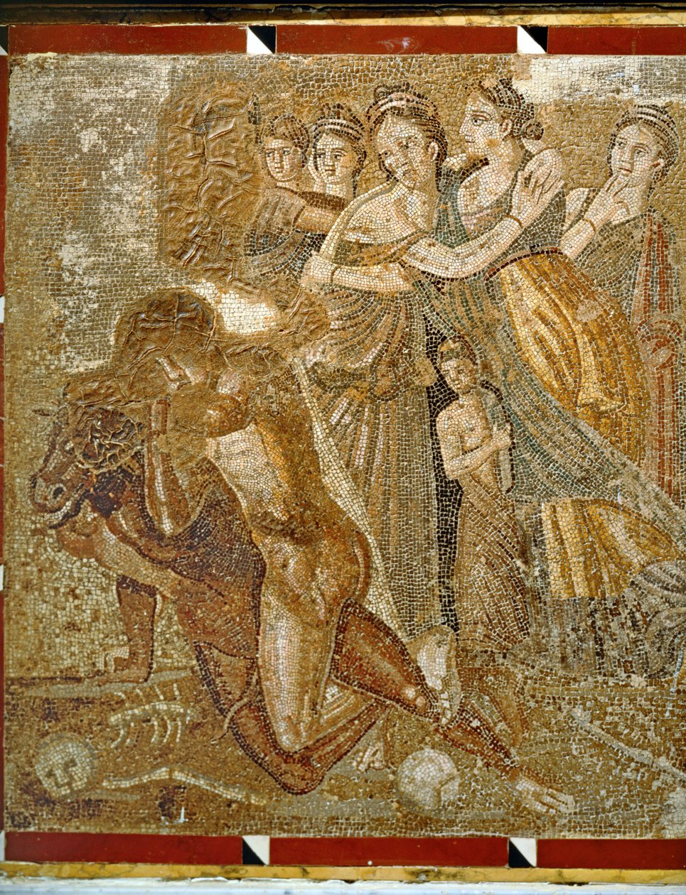 Theseus and Minotaur Roman Mosaic by Roman Roman