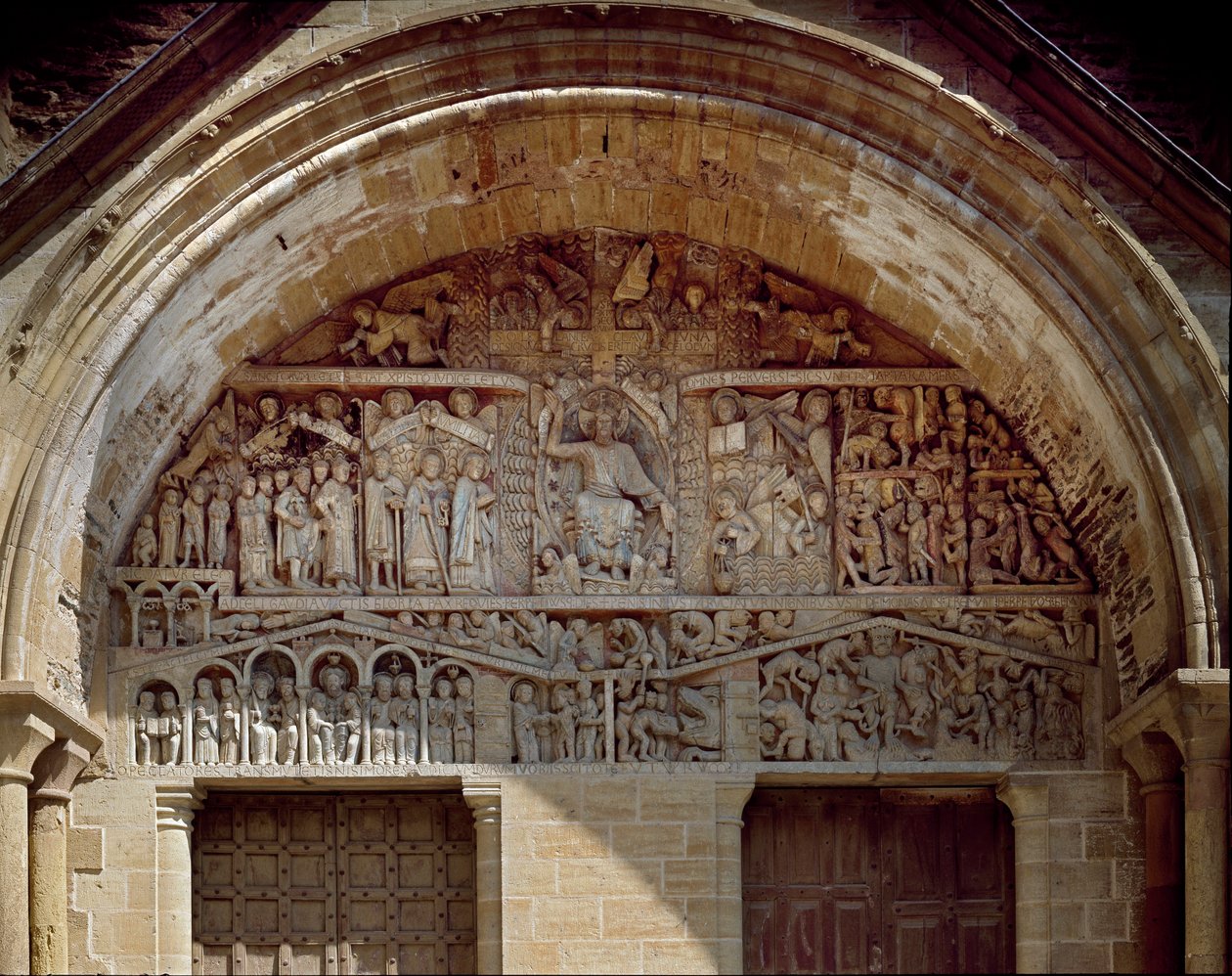 Romanesque Art: Tympan Sculpted Representing the Last Judgment by Romanesque