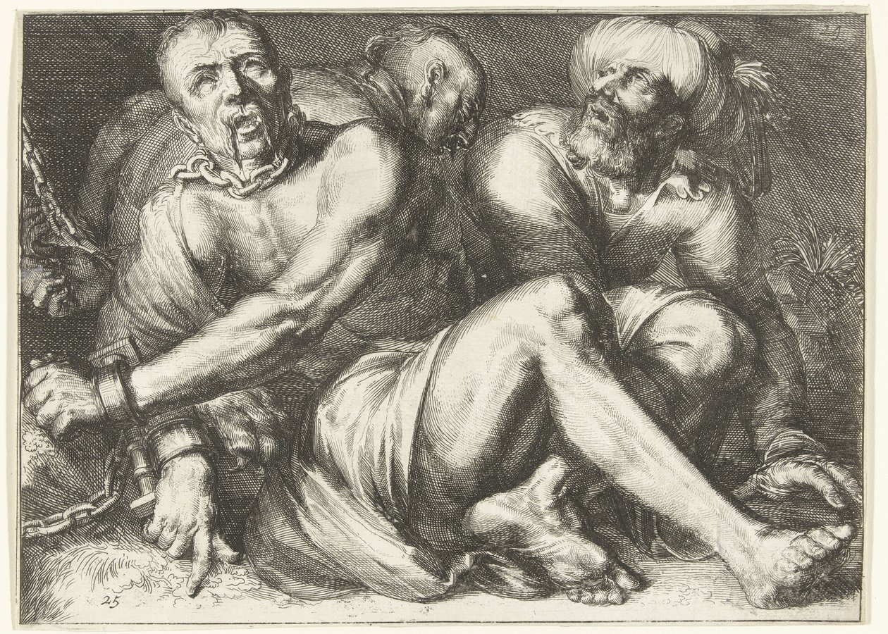 Prisoners (Glorification of the Teutonic Order, especially the Commandery of Alden Biesen) by Romeyn de Hooghe