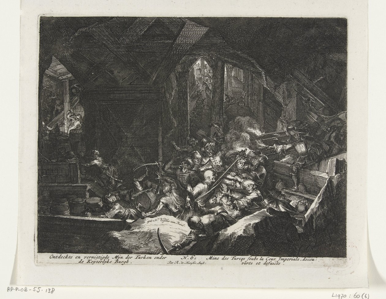 Habsburgs Drive Out Turkish Besiegers from the Tunnels Under the Imperial Castle by Romeyn de Hooghe