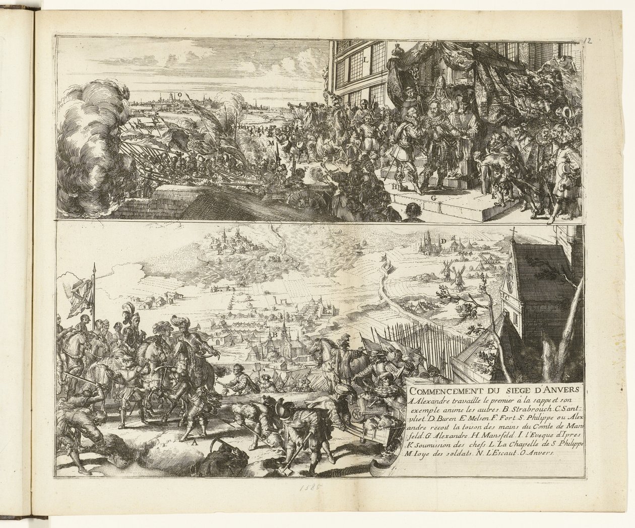 Two Depictions of the Siege of Antwerp by the Duke of Parma, 1584-1585 by Romeyn de Hooghe