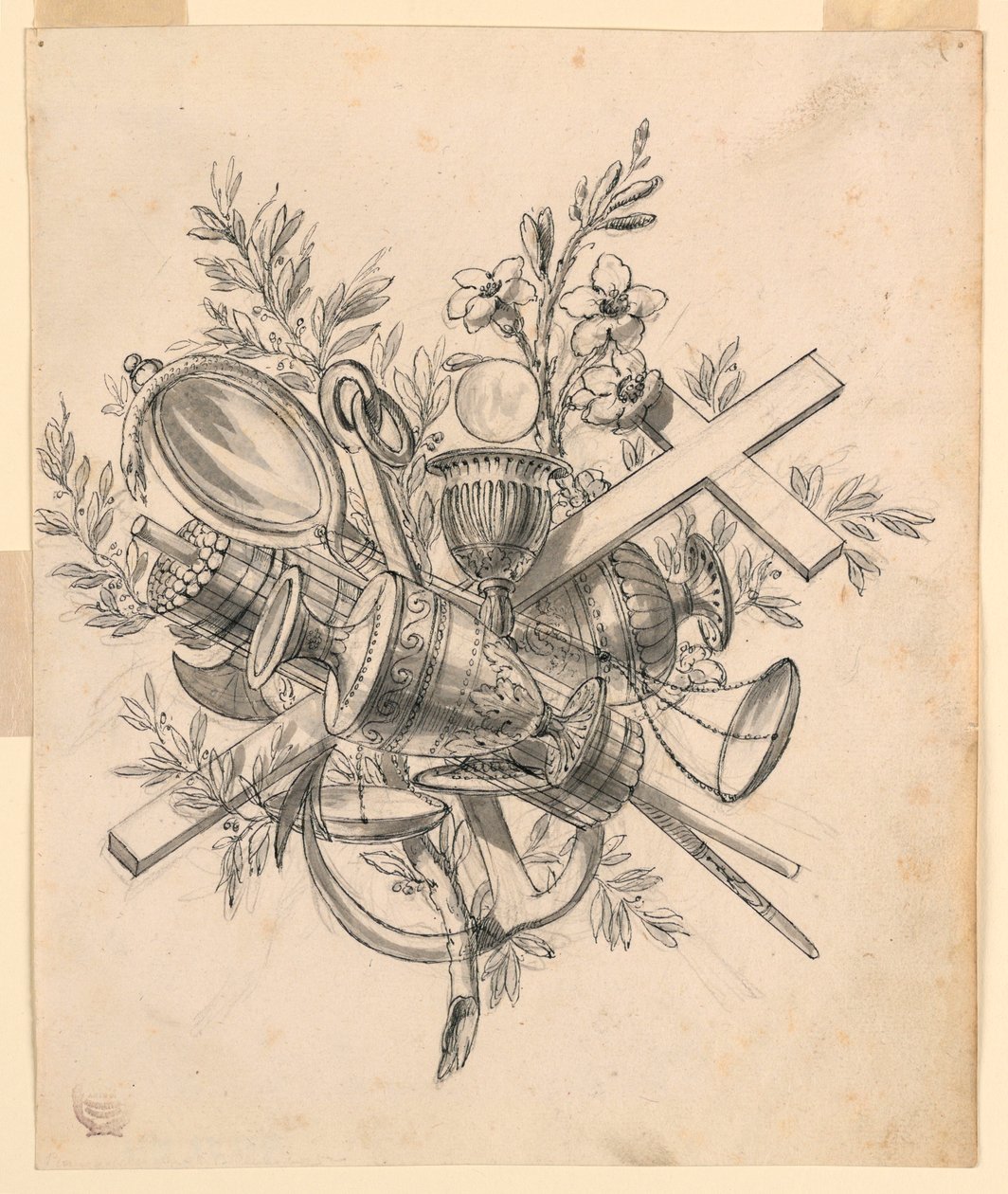 Trophy with Symbols of the Virtues by Romolo Achille Liverani