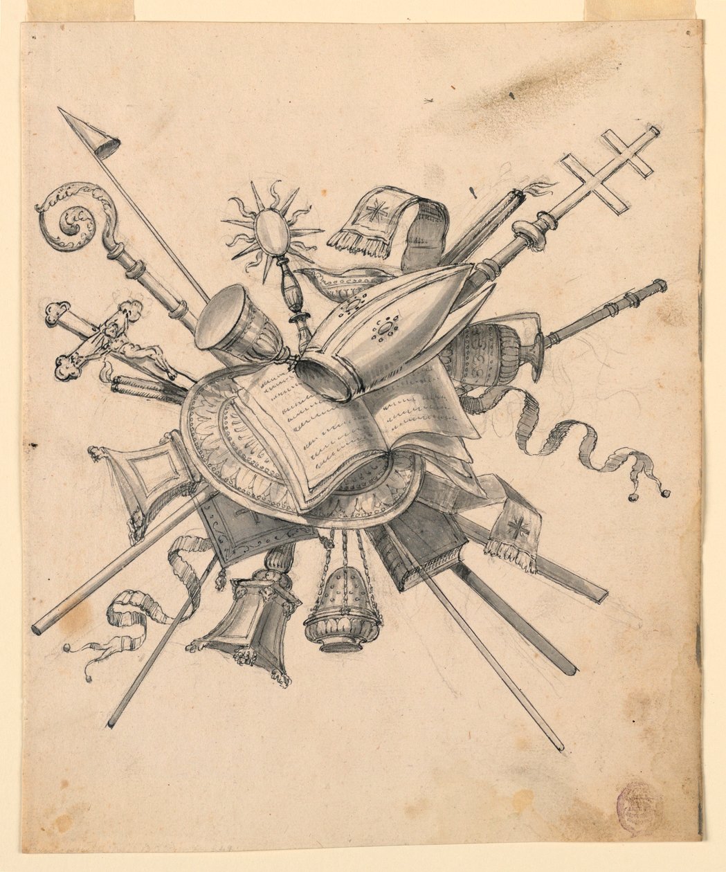 Trophy with Ecclesiastical Objects, 1830–1850 by Romolo Achille Liverani