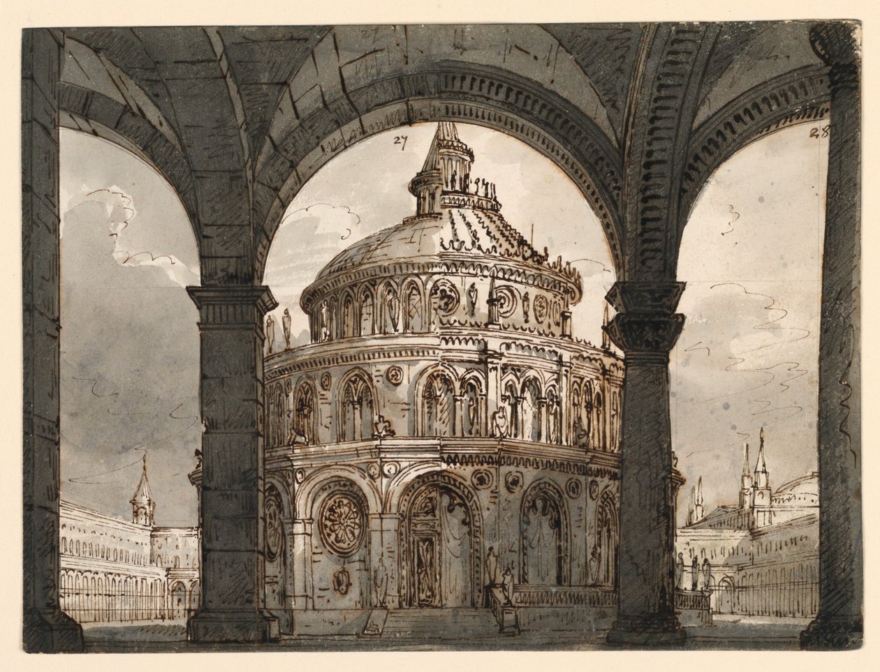 Stage Design, Atrium with the Temple of the Hospitallers for the Opera 