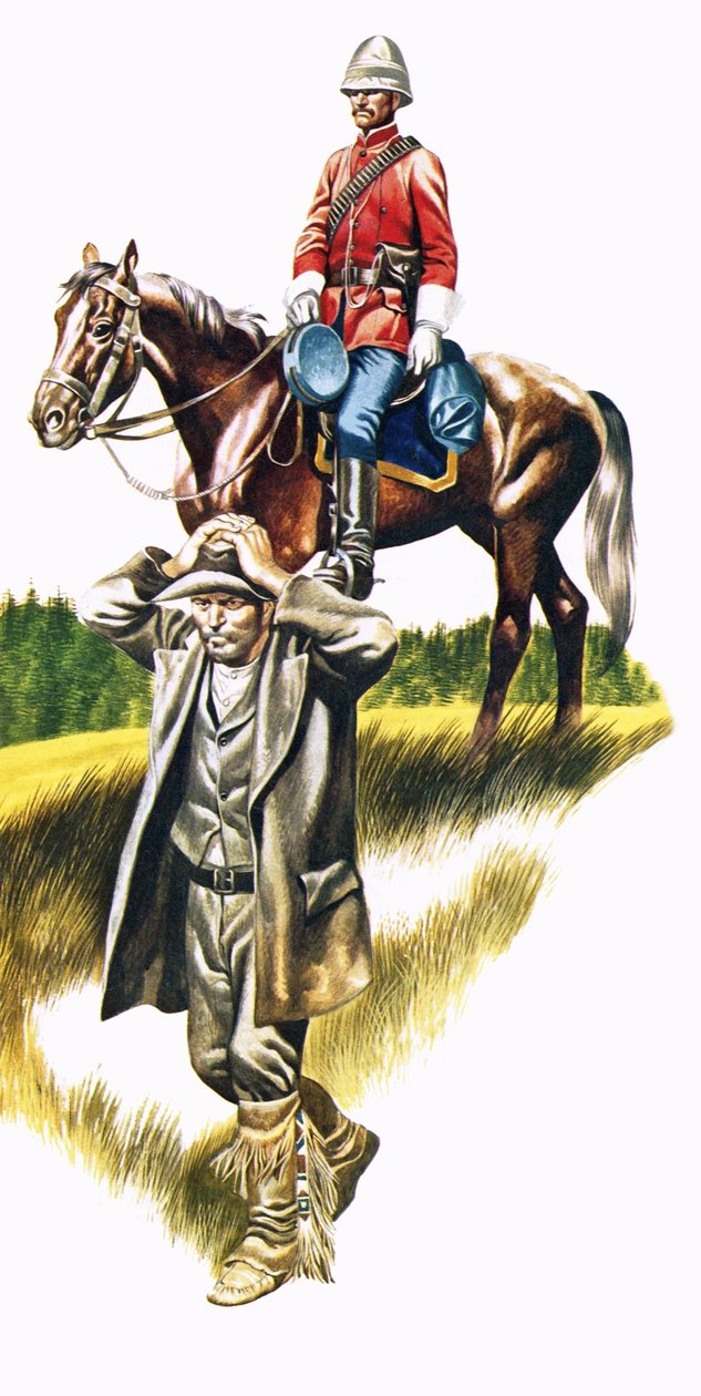 Canadian Mountie with a Prisoner by Ron Embleton
