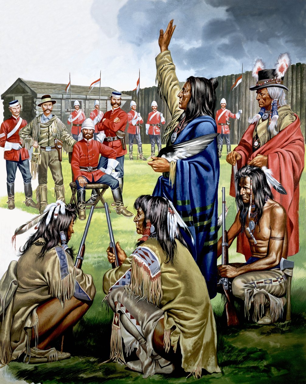 Indians and American Soldiers by Ron Embleton