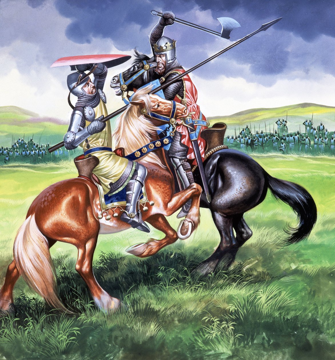 Robert the Bruce, King of Scotland About to Kill Sir Henry de Bohum by Ron Embleton