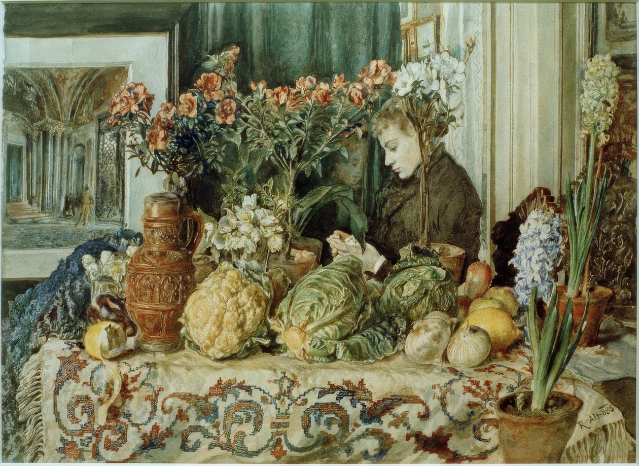 Interior and Still Life by Rudolf von Alt