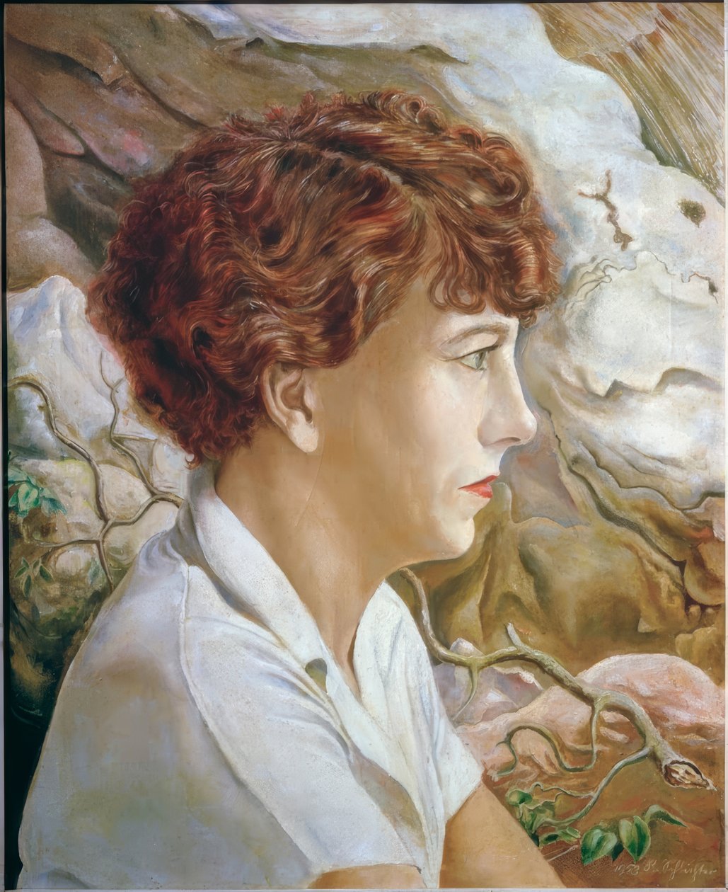 Bildnis Frau S. (vor Felsen) von Rudolf Schlichter
