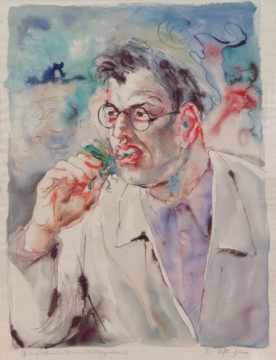 "Green Eater" (Self-Portrait) by Rudolf Schlichter
