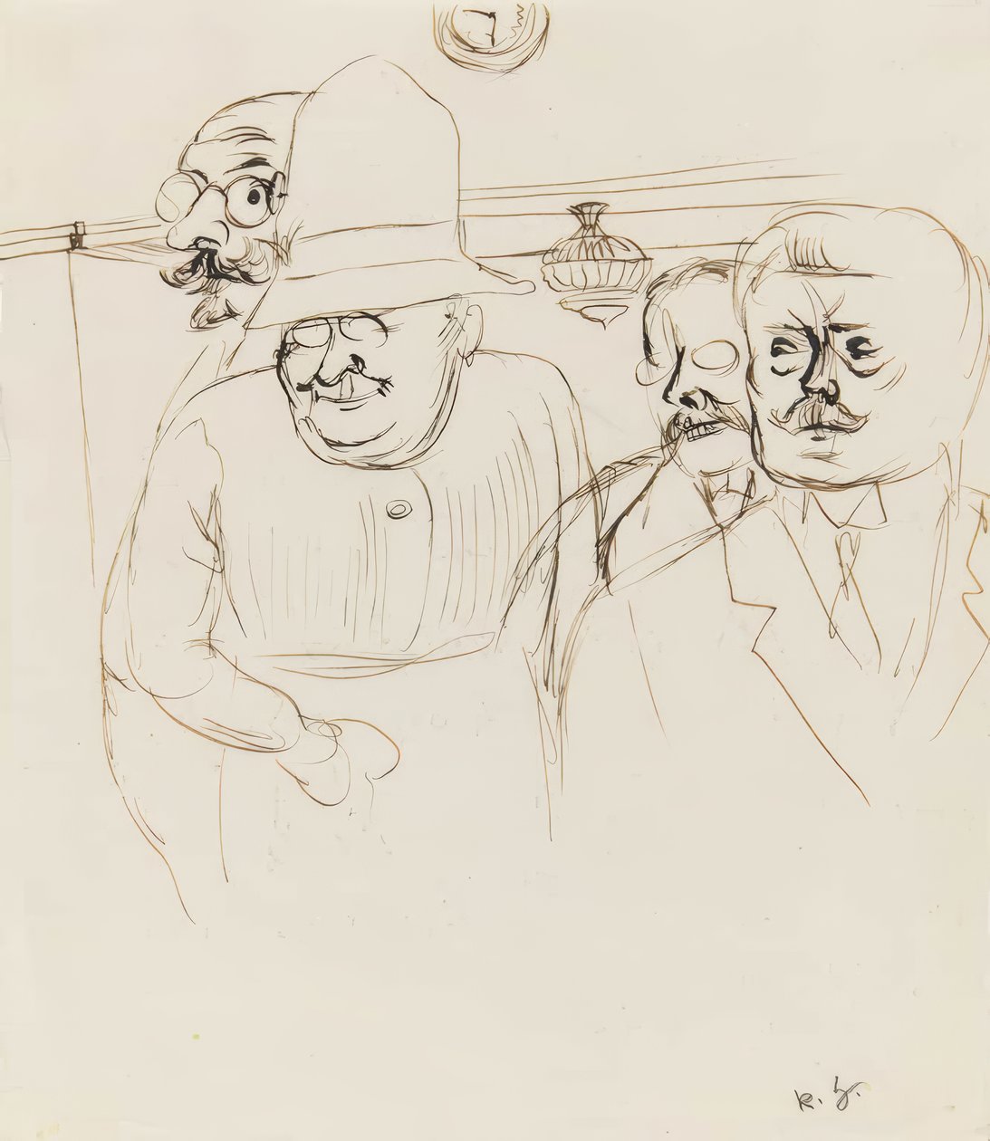 Untitled (Group of Figures) by Rudolf Schlichter