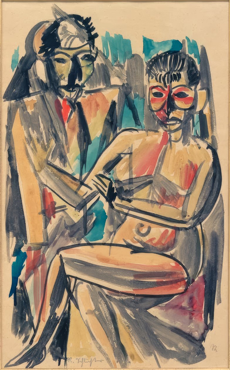 Two Figures by Rudolf Schlichter