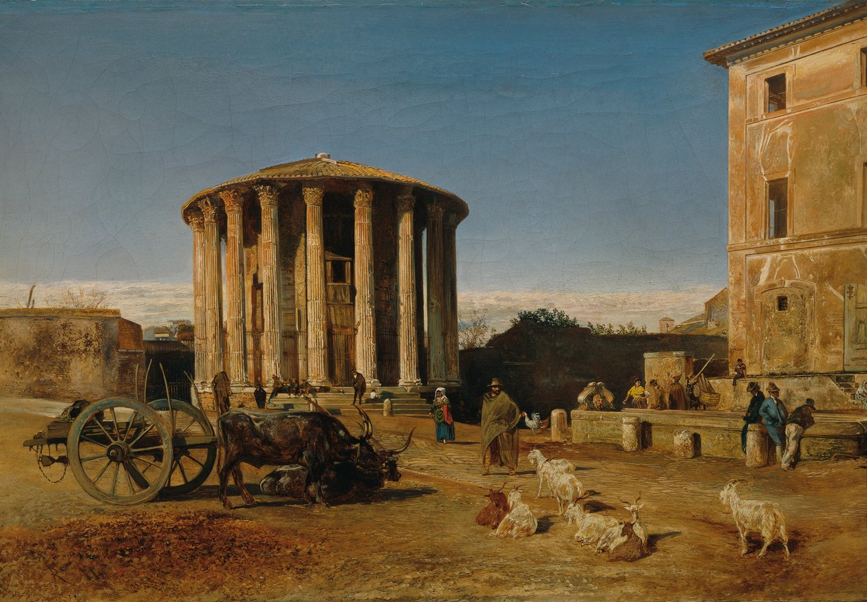 The Temple of Vesta in Rome by Rudolf von Alt