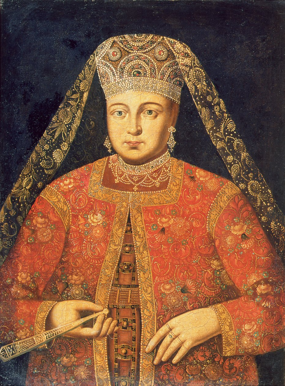Portrait of Tsarina Marfa Matveyevna (1664-1715) by Russian School