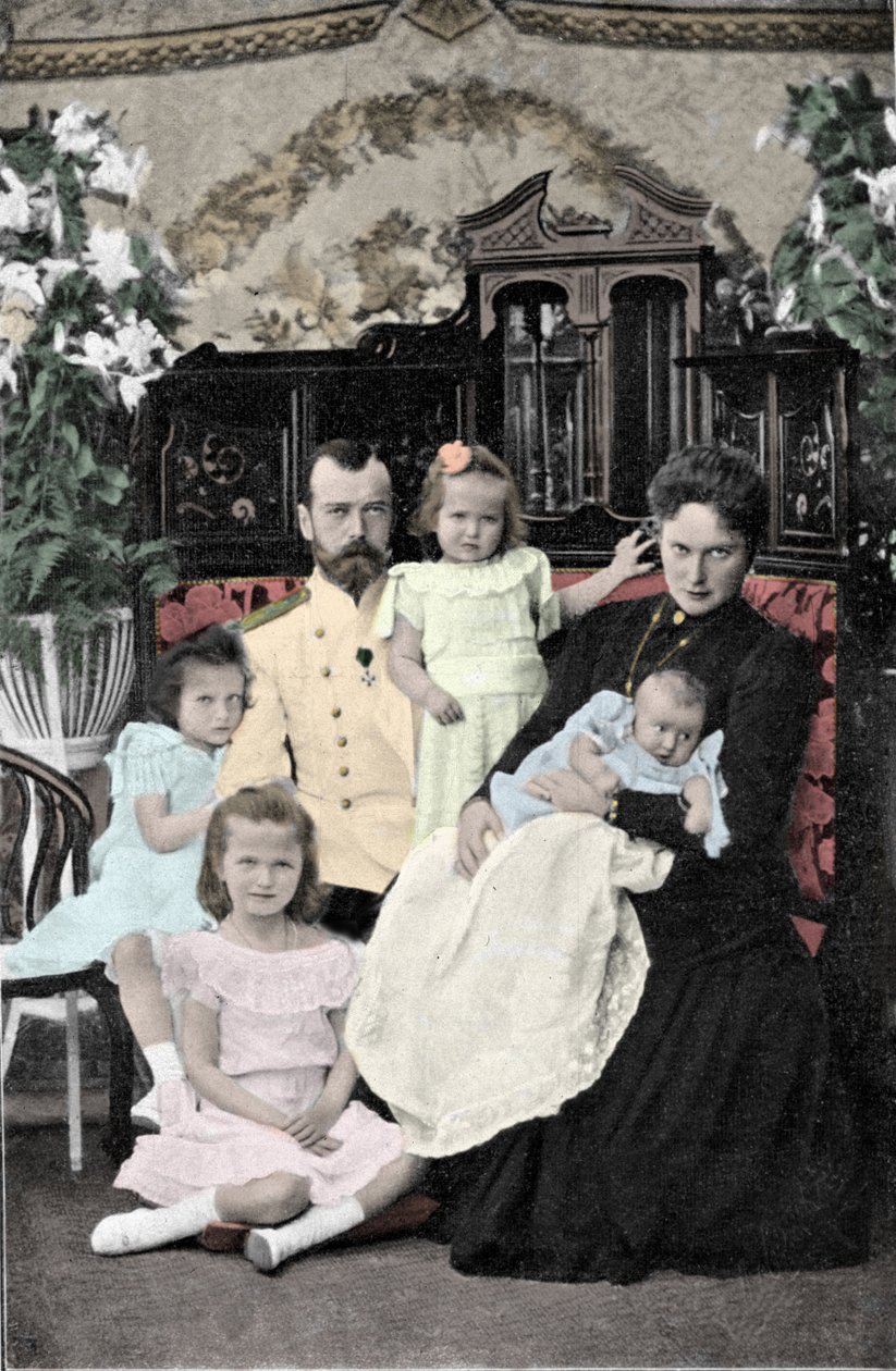 Family Portrait of Tsar Nicholas II (1868-1918) by Russian Photographer