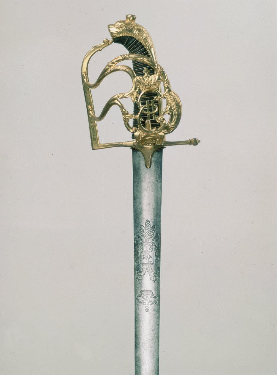 Officer's broadsword engraved with a double-headed eagle with the ...