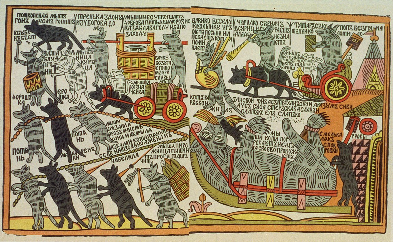 The Mice Bury the Cat, Russian, late 18th century by Russian School