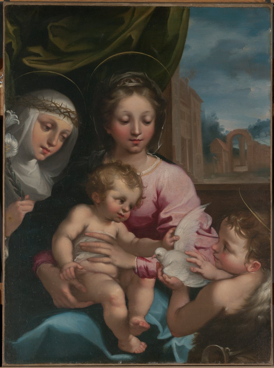 Virgin and Child with the Young Saint John the Baptist and Saint Catherine of Siena by Rutilio Manetti
