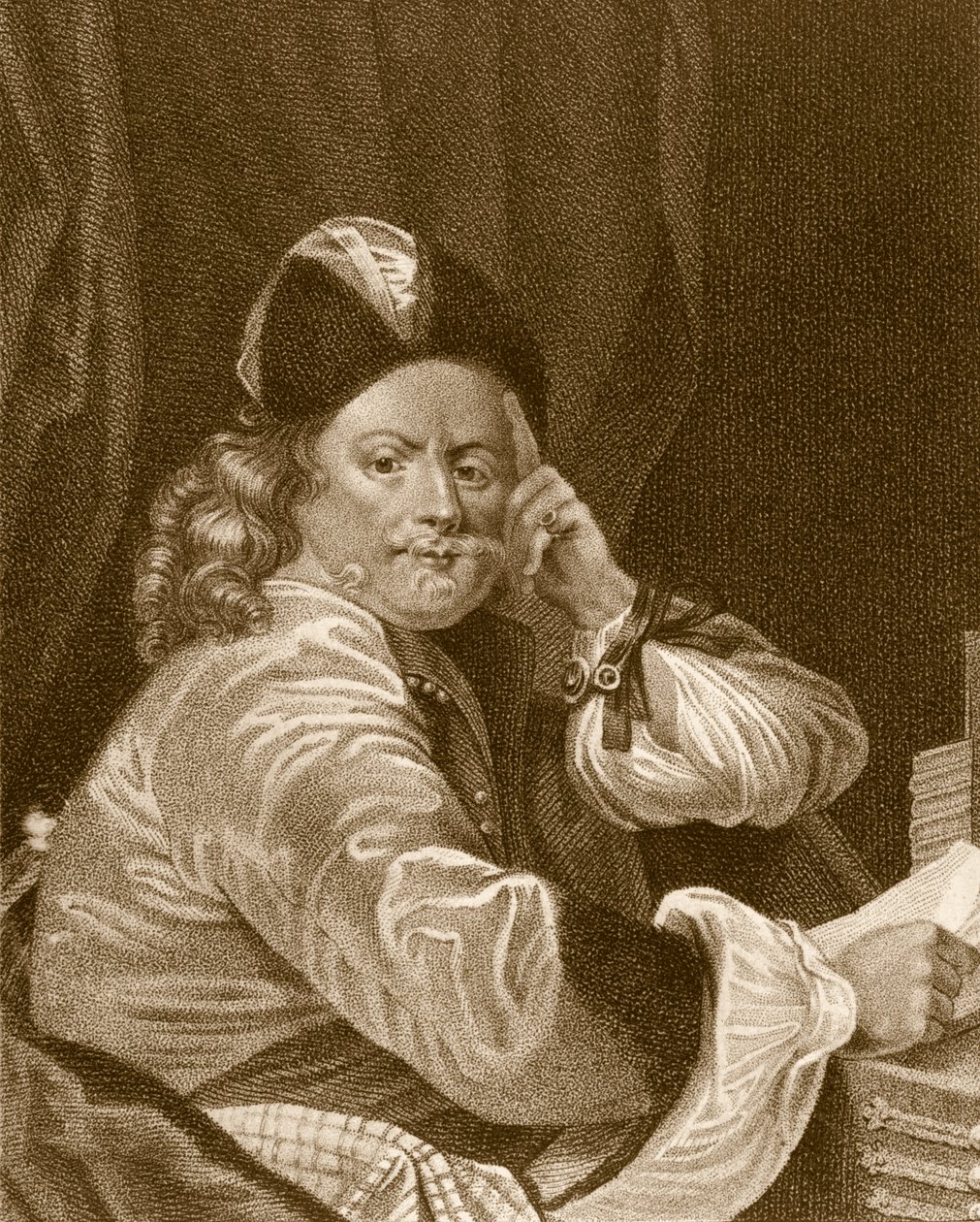 Thomas Killigrew, Engraved by J.J Van den Bergh by S. Harding