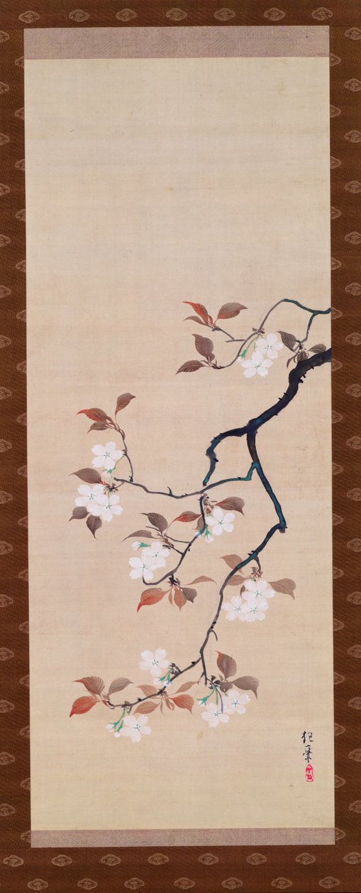 Hanging Scroll Depicting Cherry Blossoms, from A Triptych of the Three Seasons by Sakai Hoitsu