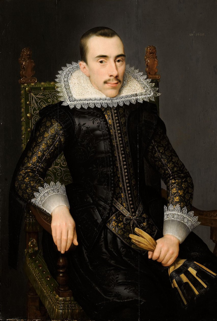 Portrait of a Man, possibly Walterus Fourmenois (1596-1653) by Salomon Mesdach (attributed to)