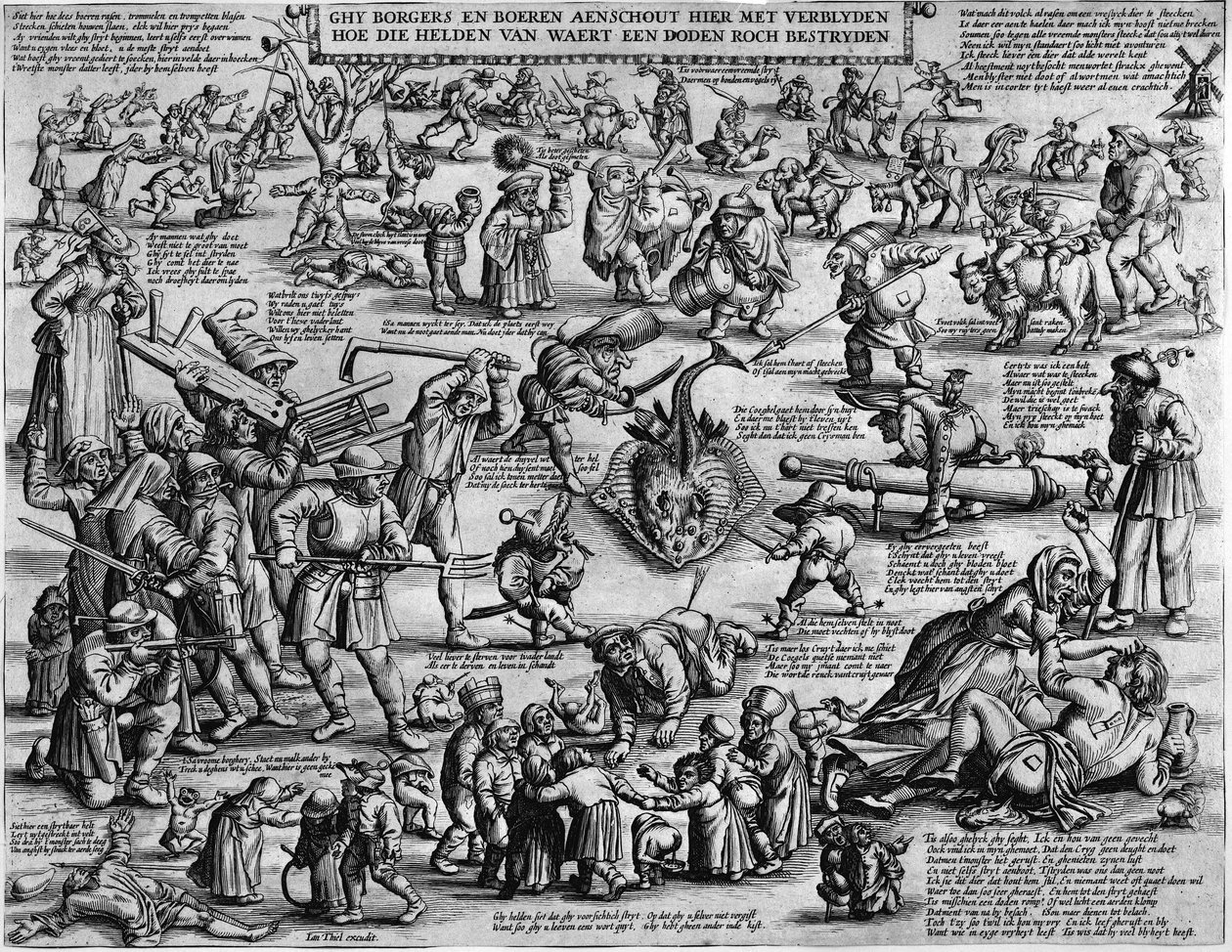 Ghy Citizens and Farmers Rejoice Here Seeing How the Heroes of Worth Fight a Deadly Smoke by Salomon Savery