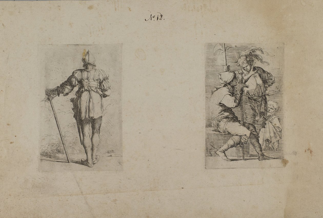 (Figurine Series) Back of Helmeted Man, Standing by Salvator Rosa