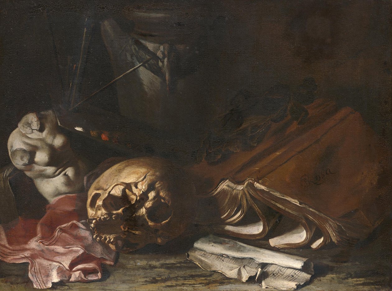 Vanitas Still Life by Salvator Rosa