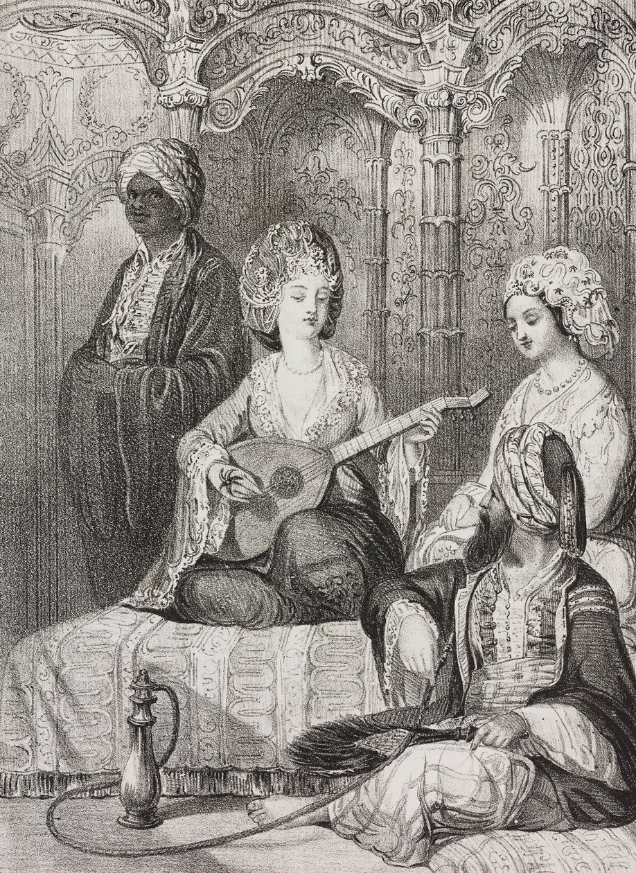 Harem in the East (lithograph) by Salvatore Puglia