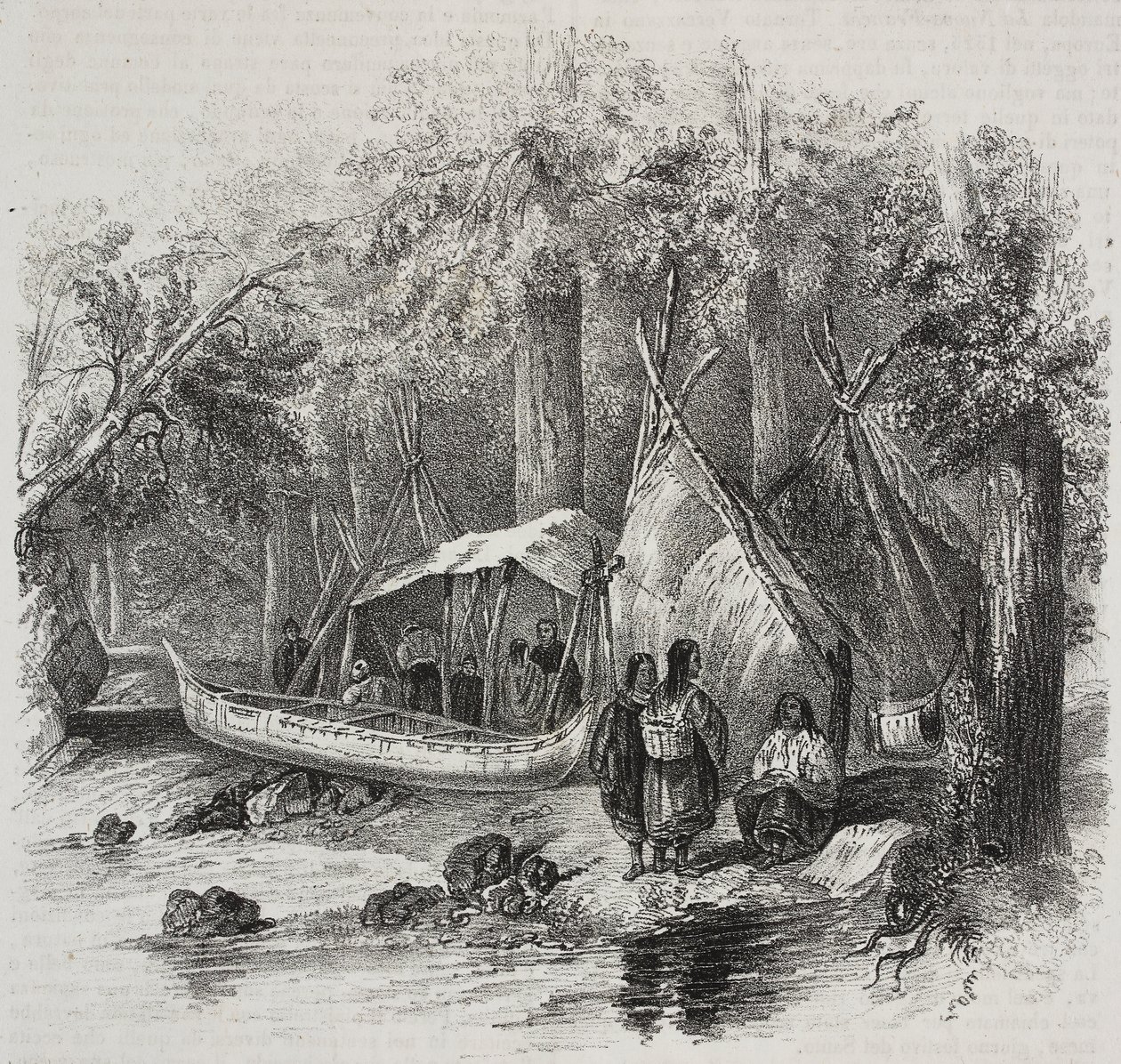 Native Americans in Canada, from Poliorama Pittoresco, No. 43, June 3 by Salvatore Puglia