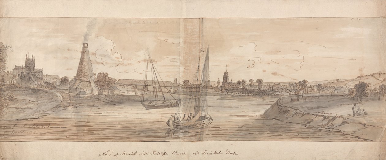 A View of Bristol with Ratcliffe Church and Lime Kiln Dock by Samuel Scott