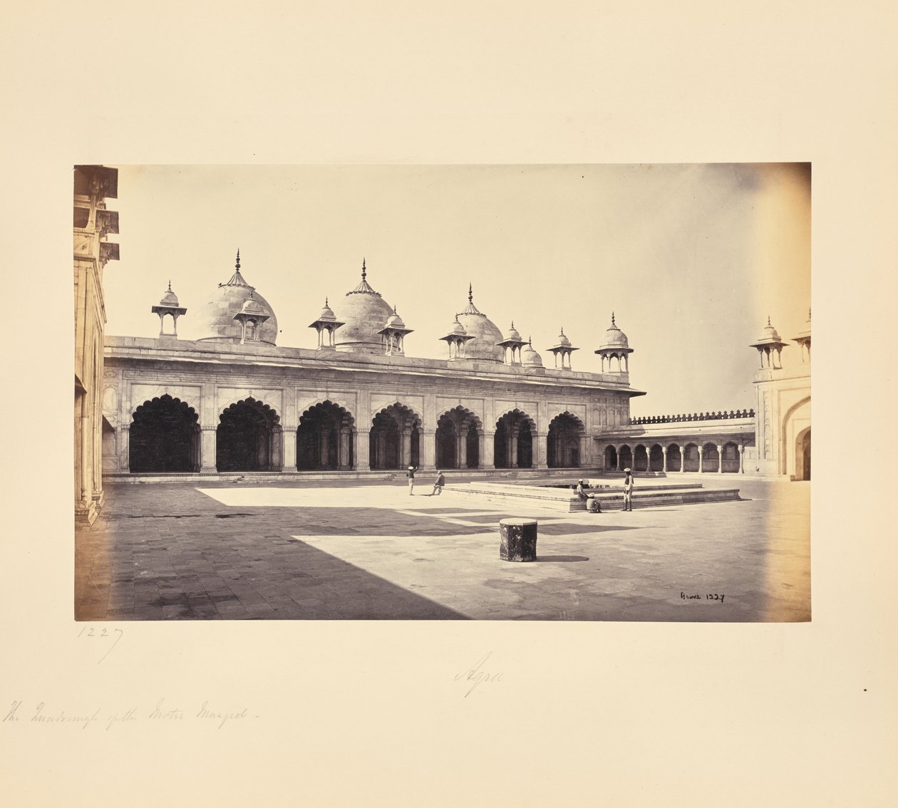 Agra; Quadrangle of the Motee Musjid (Pearl Mosque) by Samuel Bourne
